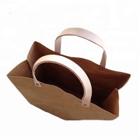 Custom Eco Washable Kraft Paper Bag for shopping/ shopping bag with rope handle