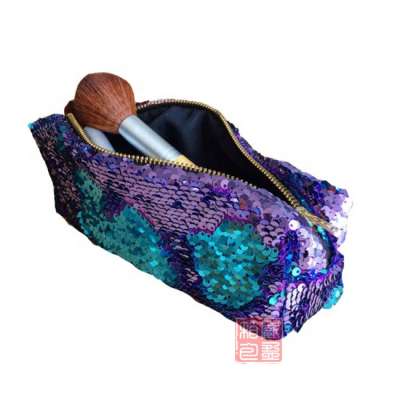 Fancy Reversible Sequin Neoprene Cosmetic Bag Makeup Pouch Coin Purse