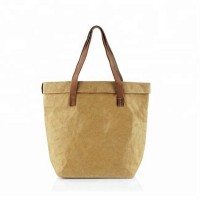 Custom Washable Kraft Paper Tote Bag/ shopping bag with handle