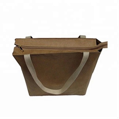 Custom E-CO Washable Kraft Paper Bag for shopping/ shopping bag with rope handle